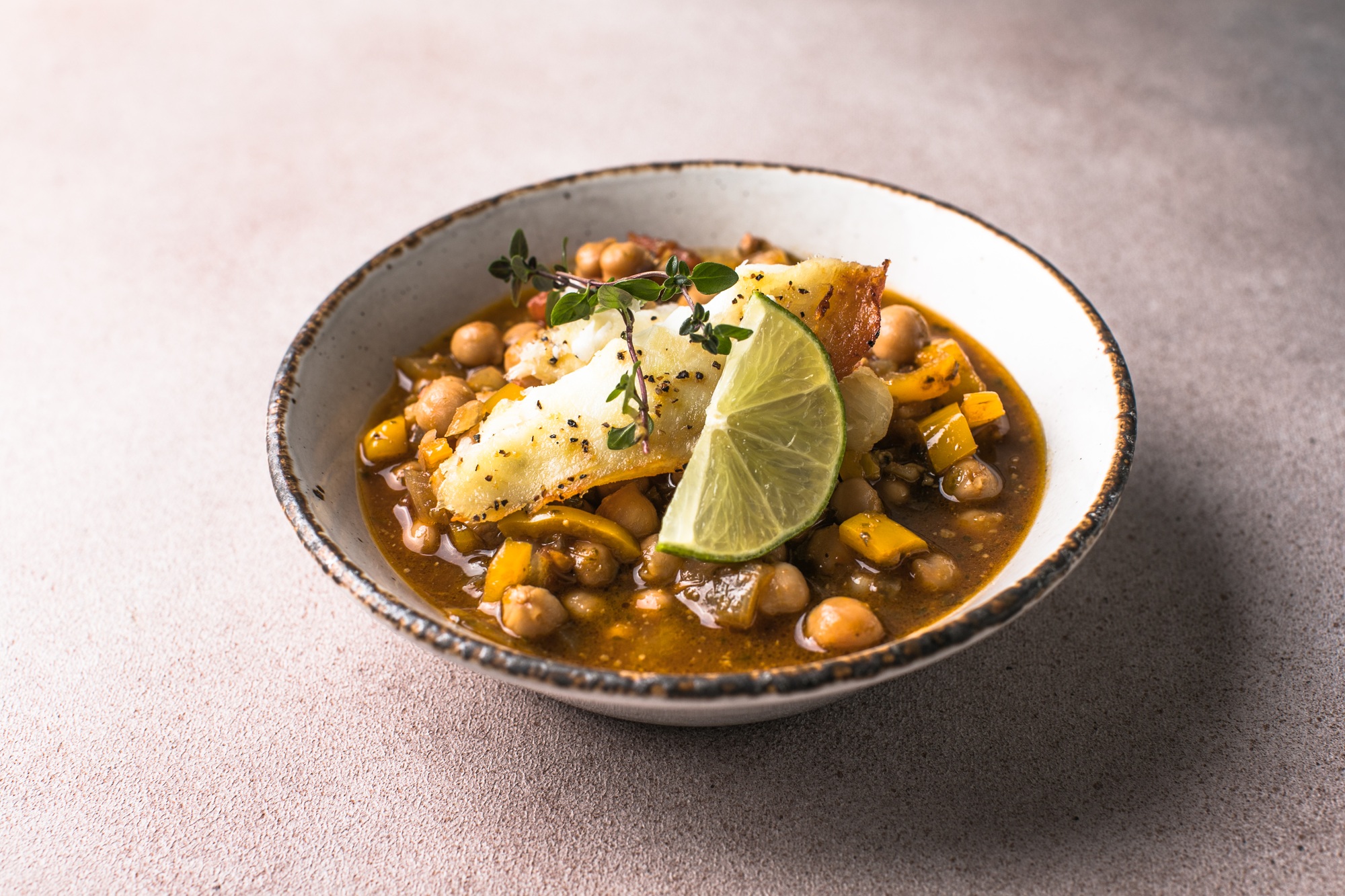 Potaje de vigilia - Chickpea stew with spinach and cod. Typical spanish food for Easter holidays